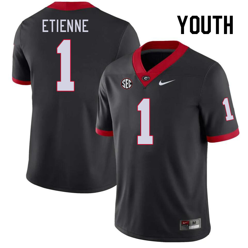 Youth #1 Trevor Etienne Georgia Bulldogs College Football Jerseys Stitched-Black